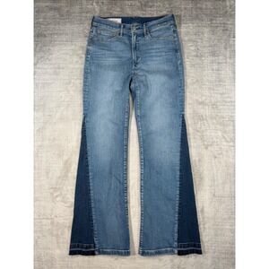 Gap Jeans Womens 29 Blue Denim 70s Flare High Rise Two Tone Retro Boho Western